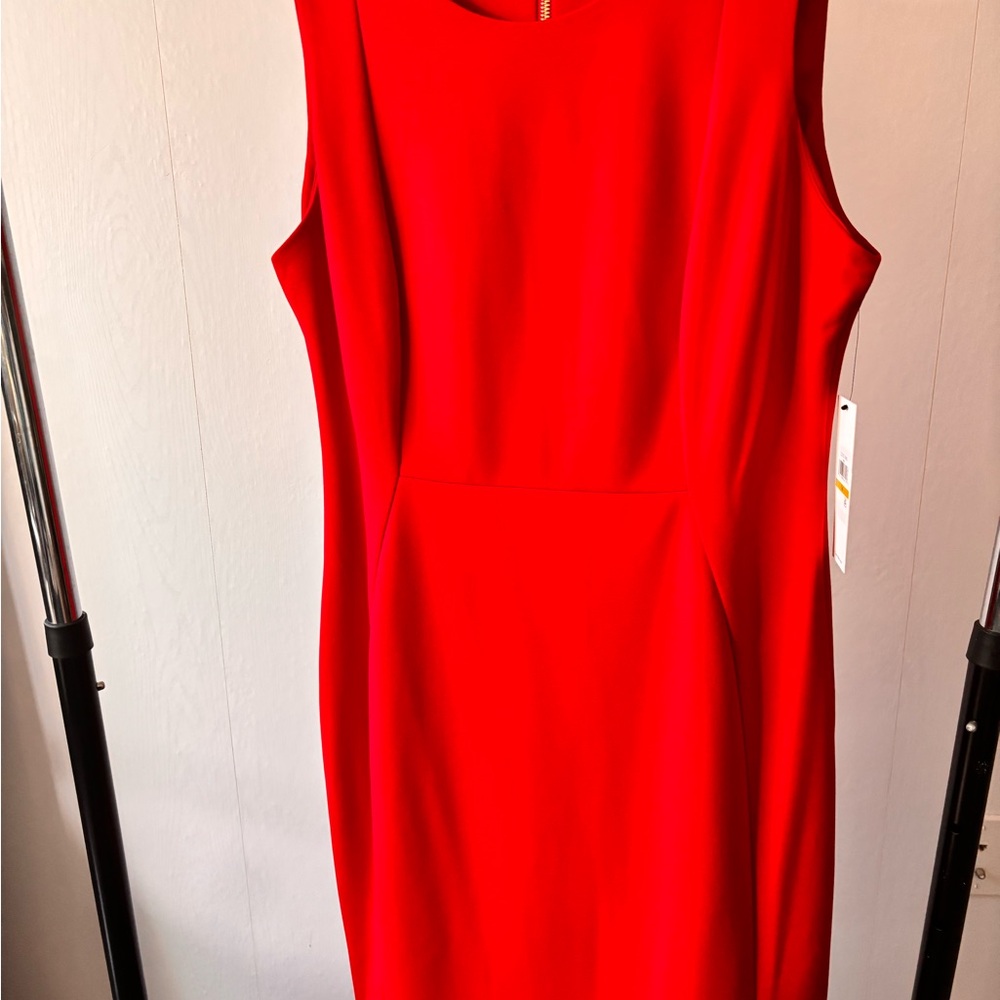 Calvin Klein Vibrant Red Midi Dress